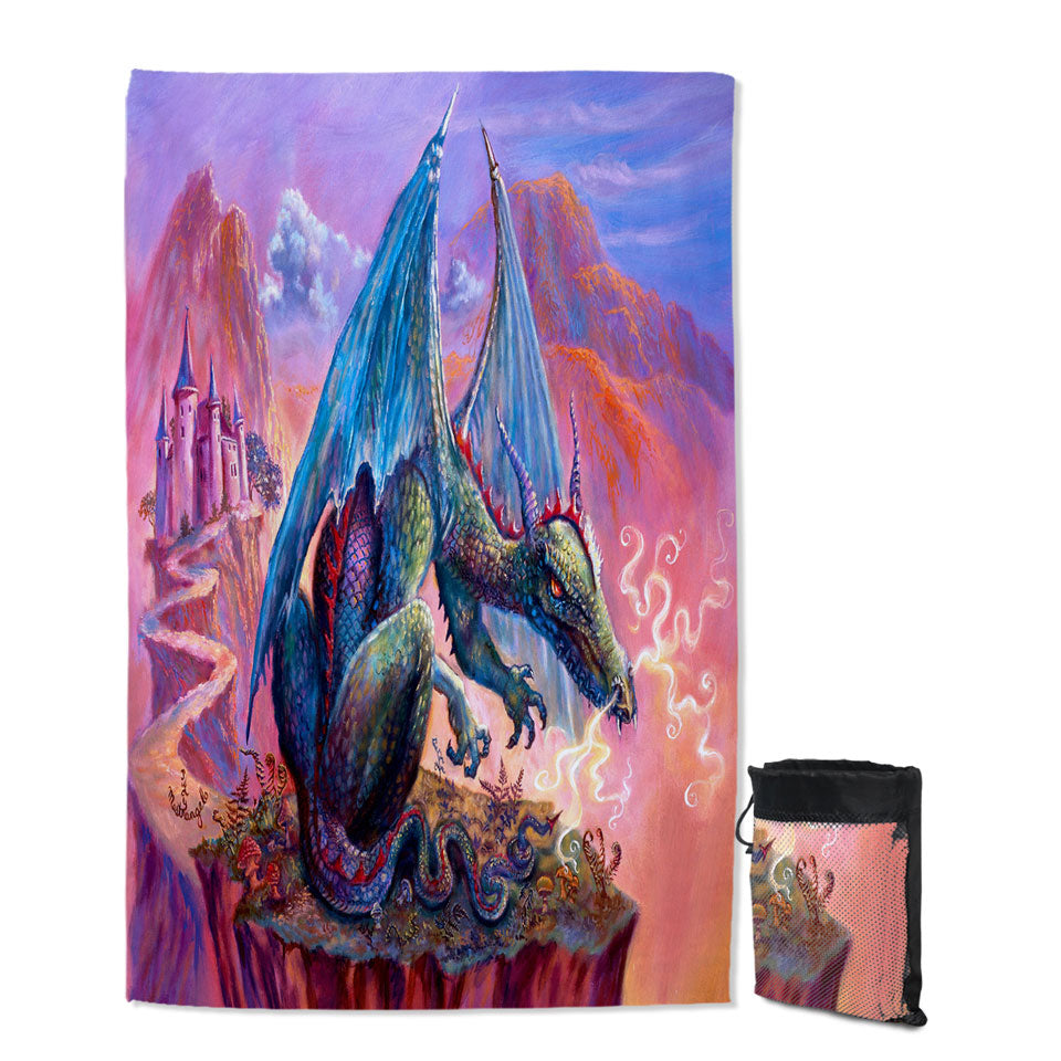 Cool Fantasy Art Angry Dragon Beach Towels