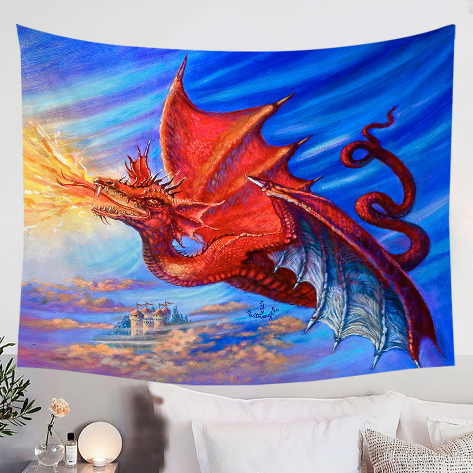 Cool-Fantasy-Art-Breathing-Fire-Red-Dragon-Wall-Decor-for-Boys