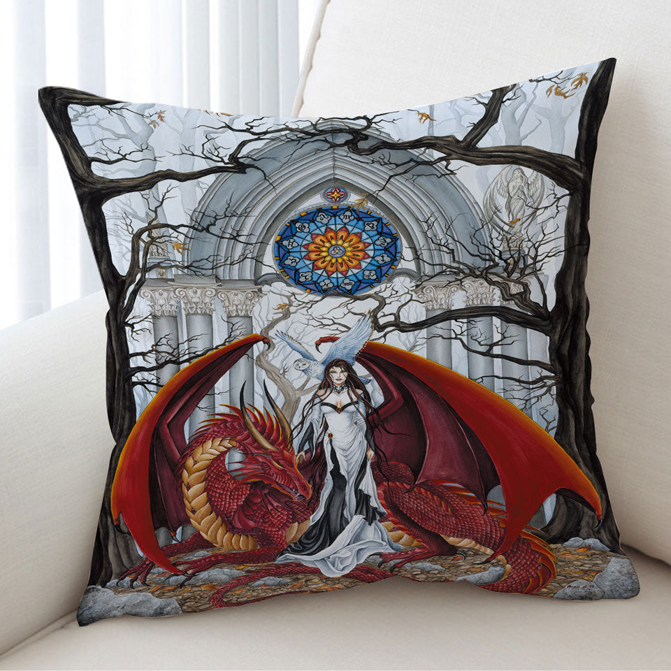 Cool Fantasy Art Cushion Wisdom the Dragon Queen