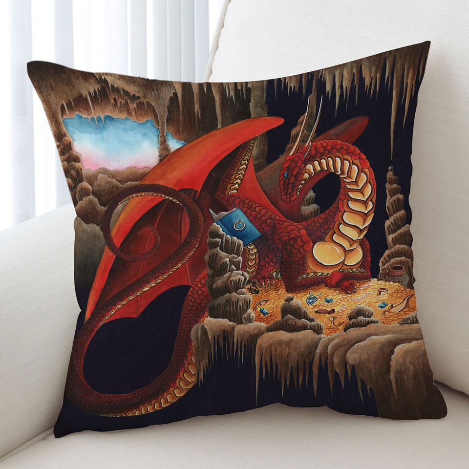 Cool Fantasy Art Cushions Dragon Reading a Book