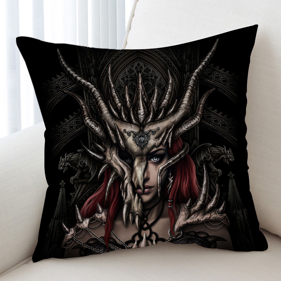 Cool Fantasy Art Dragon Mask Cushion Cover