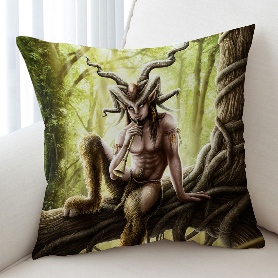 Cool Fantasy Art Faunus the Goat Man Cushion Cover
