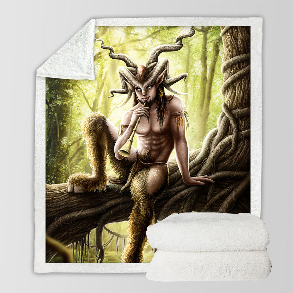 products/Cool-Fantasy-Art-Faunus-the-Goat-Man-Sherpa-Blanket