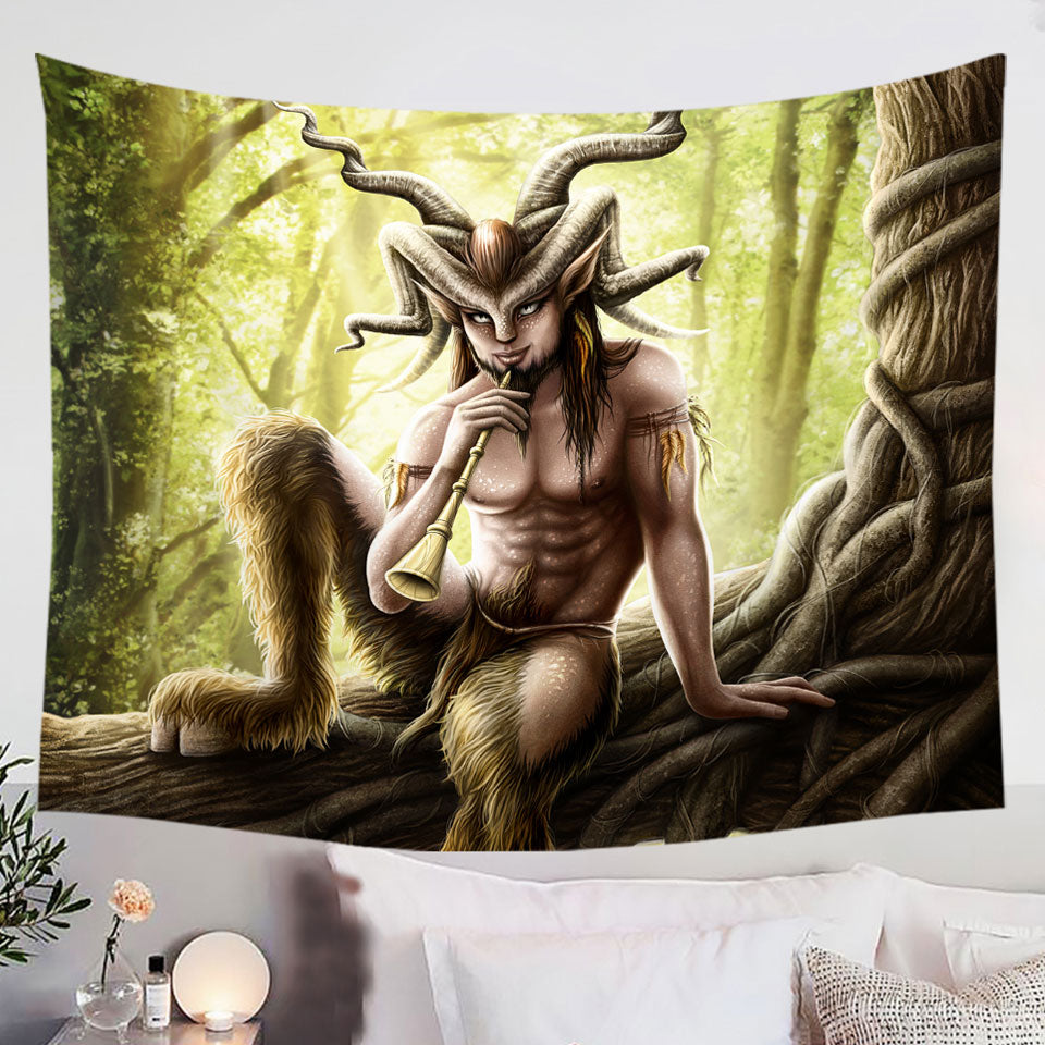 Cool-Fantasy-Art-Faunus-the-Goat-Man-Tapestry