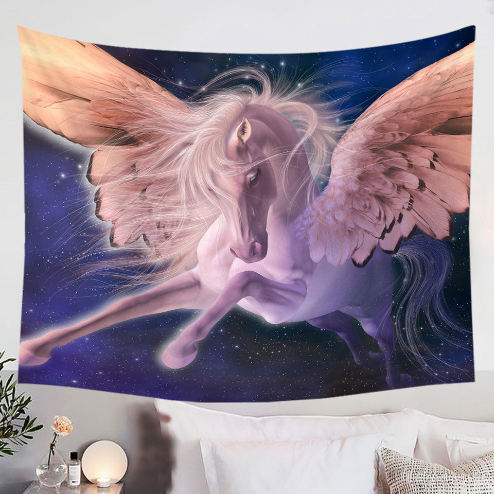 Cool-Fantasy-Art-Flying-White-Horse-Pegasus-Tapestry