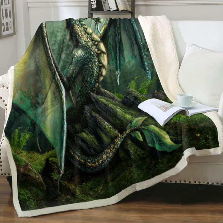products/Cool-Fantasy-Art-Garwin-the-Green-Forest-Dragon-Throw-Blanket