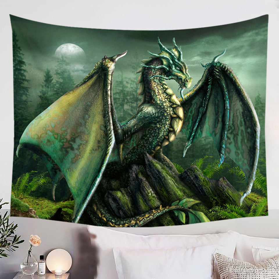 Cool-Fantasy-Art-Garwin-the-Green-Forest-Dragon-Wall-Decor