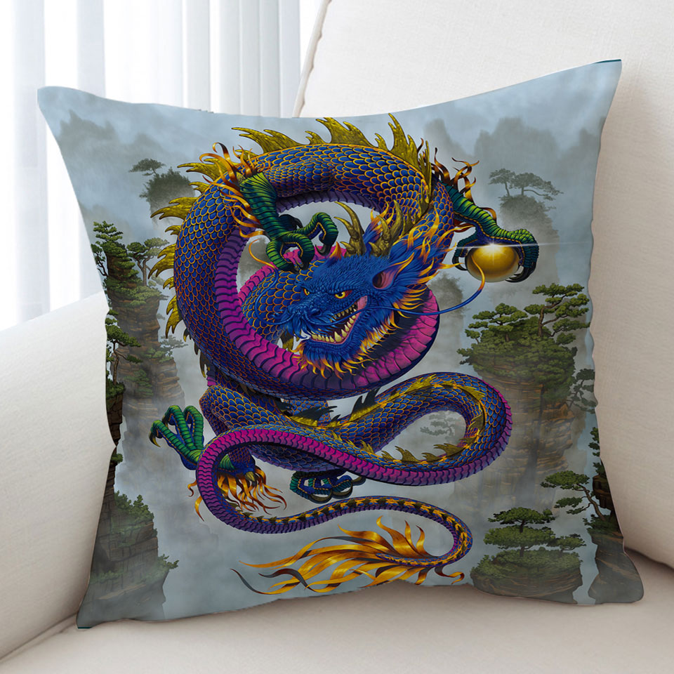 Cool Fantasy Art Good Fortune Chinese Dragon Cushion