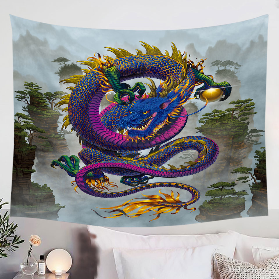 Cool-Fantasy-Art-Good-Fortune-Chinese-Dragon-Tapestry