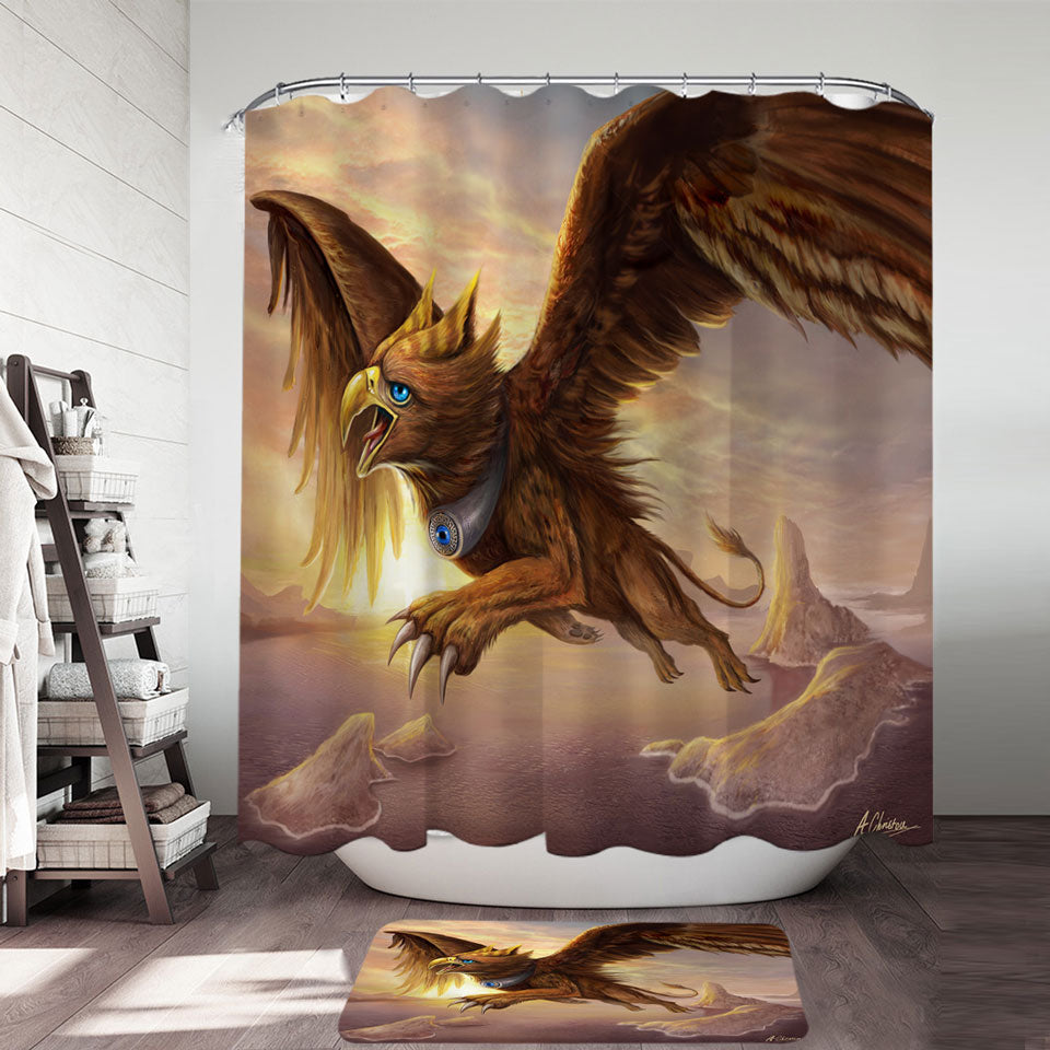 Cool Fantasy Art Griffin Shower Curtain