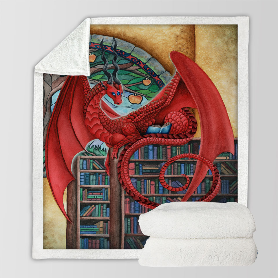 products/Cool-Fantasy-Art-Librarian-Red-Dragon-Blankets