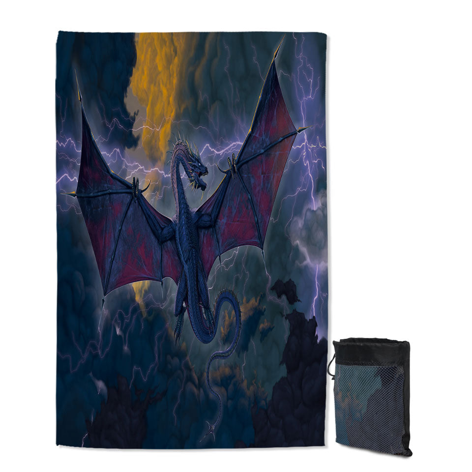 Cool Fantasy Art Lightning and Thunder Dragon Microfiber Towels For Travel