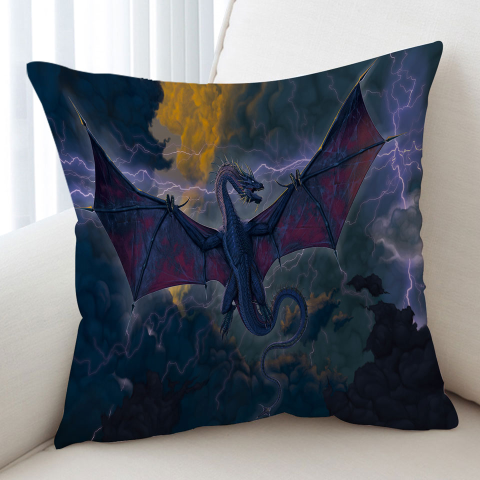 Cool Fantasy Art Lightning and Thunder Dragon Sofa Pillows