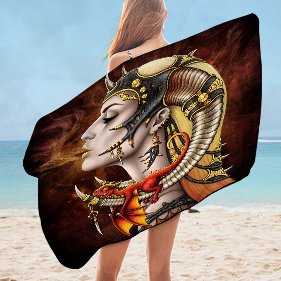Cool Fantasy Art Mother of Dragons Pool Towels