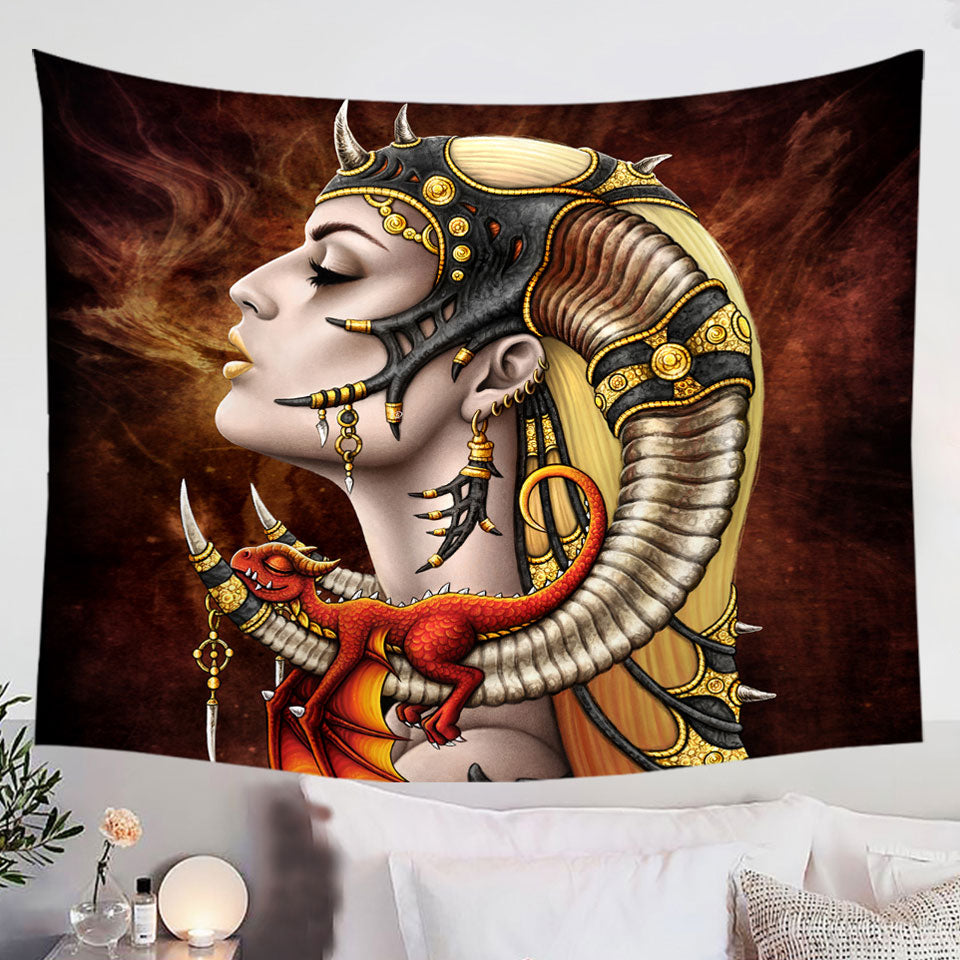 Cool-Fantasy-Art-Mother-of-Dragons-Tapestry-Wall-Decor