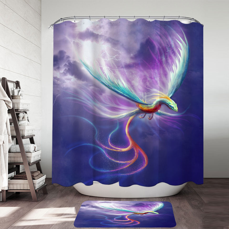 Cool Fantasy Art Shower Curtains Thrasys the Dragon Bird
