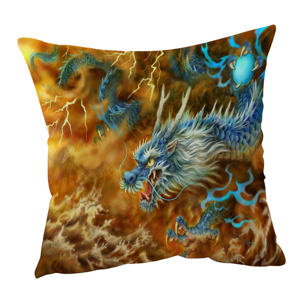 Cool Fantasy Art Storm East Chinese Dragon Cushion Cover