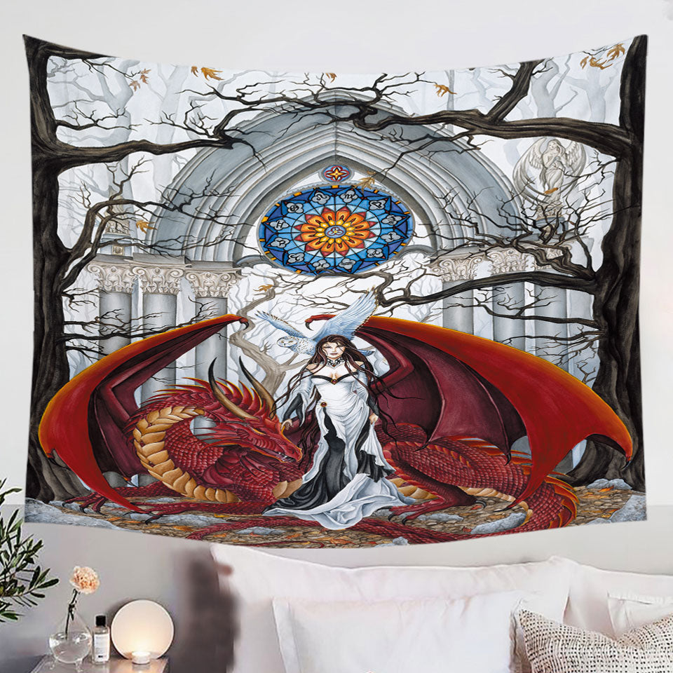 Cool-Fantasy-Art-Tapestry-Wisdom-the-Dragon-Queen