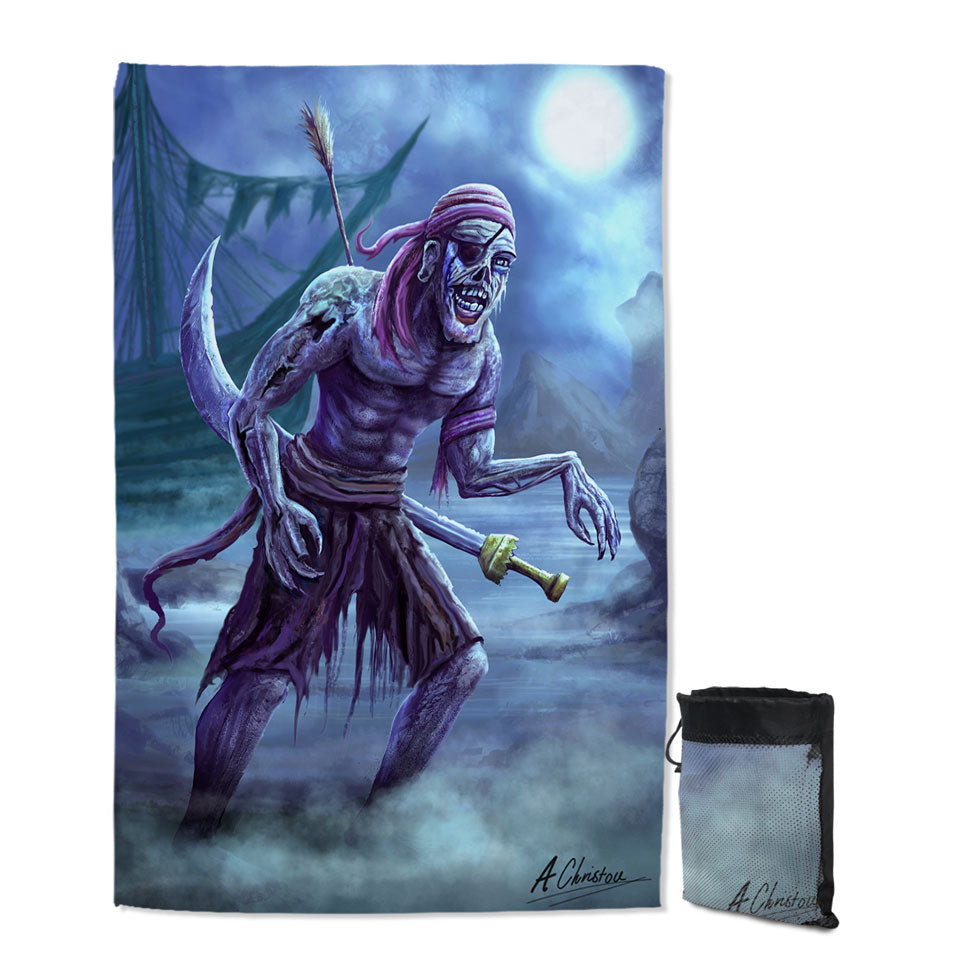 Cool Fantasy Art Zombie Pirate Quick Dry Beach Towel
