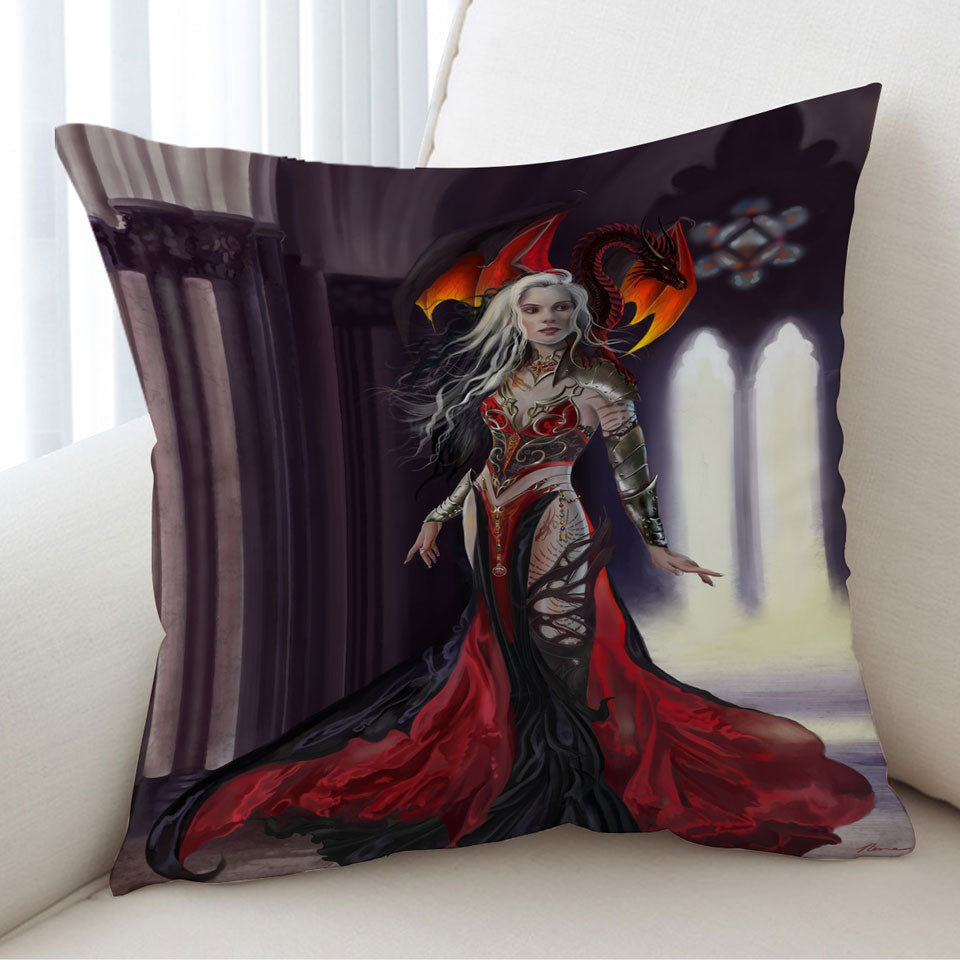 Cool Fantasy Art the Dragon Queen Cushion