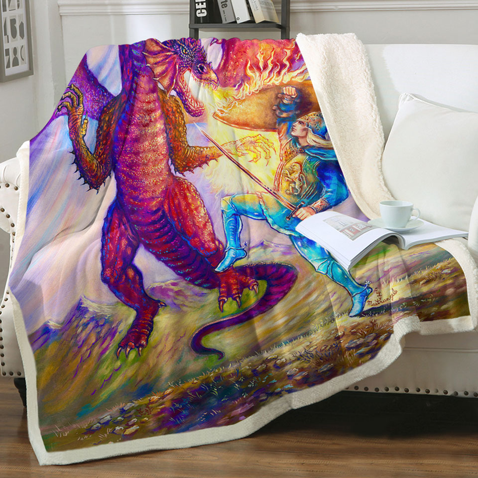 products/Cool-Fantasy-Couch-Throws-Art-Painting-Saint-George-and-the-Dragon
