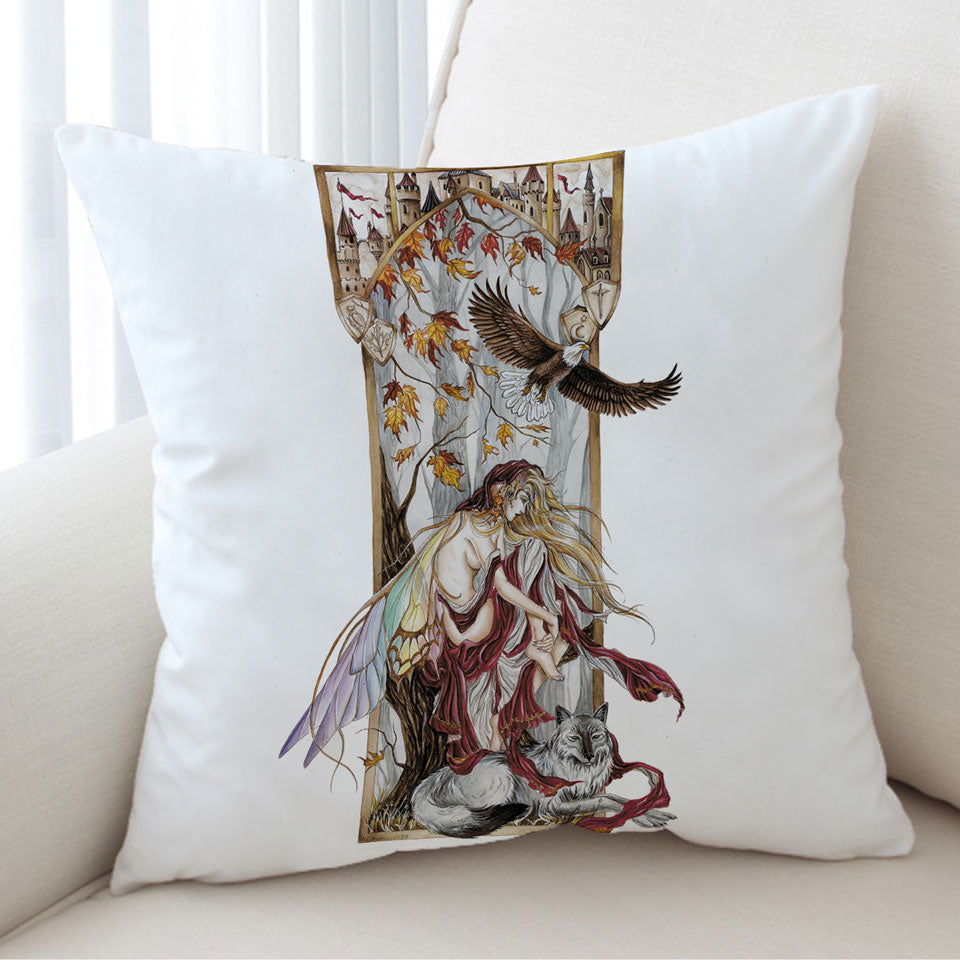 Cool Fantasy Cushion Art Introspection of the Autumn Fairy