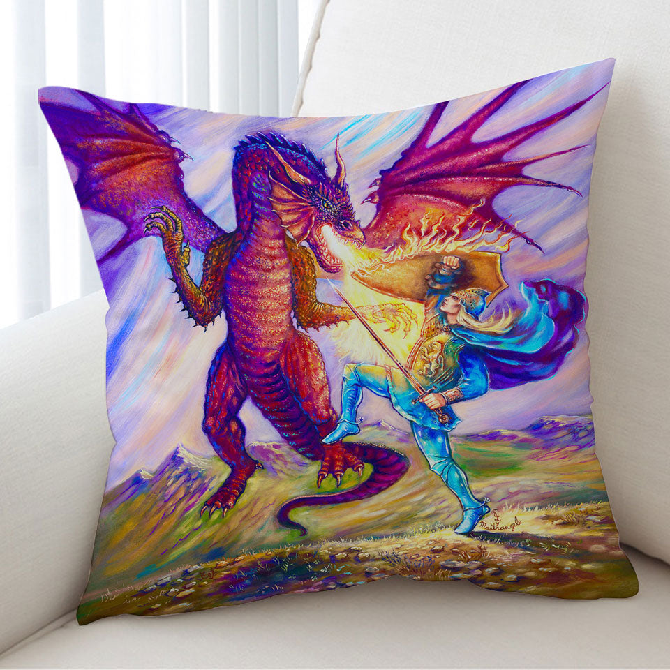 Cool Fantasy Decorative Cushions Art Painting Saint George and the Dragon