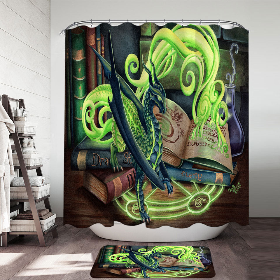 Cool Fantasy Shower Curtain Art Summoning Dragons