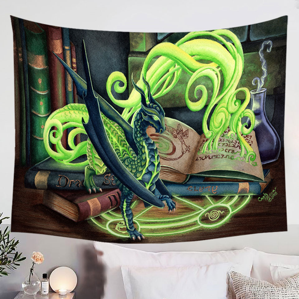 Cool-Fantasy-Tapestry-Art-Summoning-Dragons