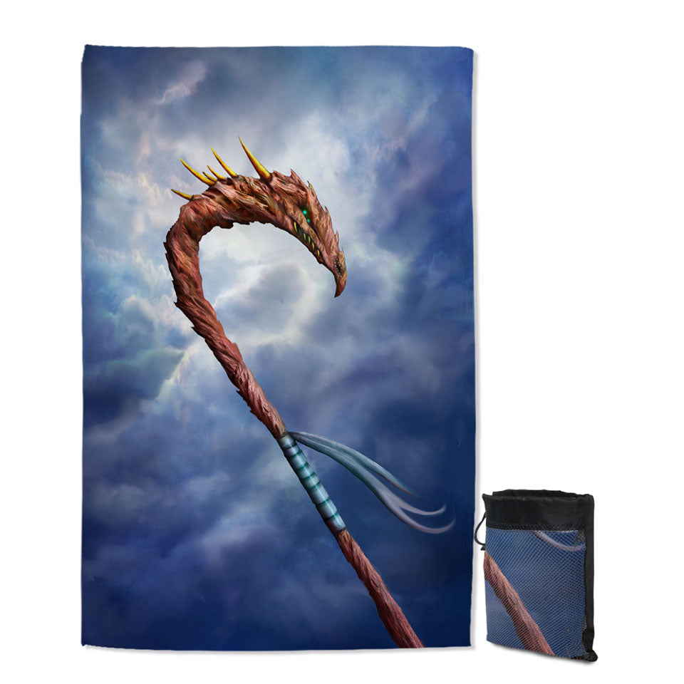 Cool Fantasy Weapon Dragon Spear Quick Dry Beach Towel