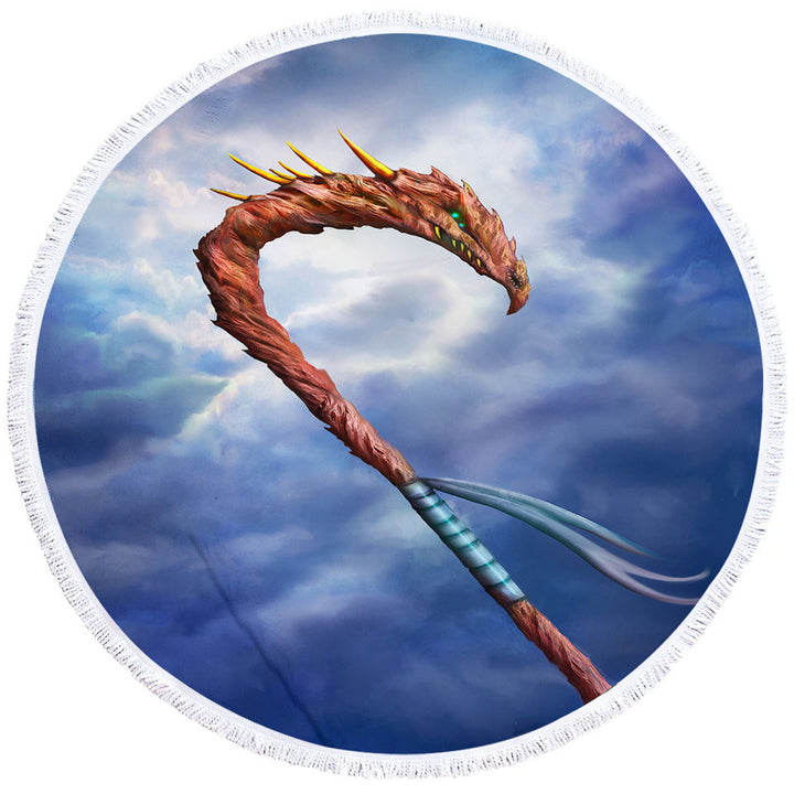 Cool Fantasy Weapon Dragon Spear Travel Beach Towel