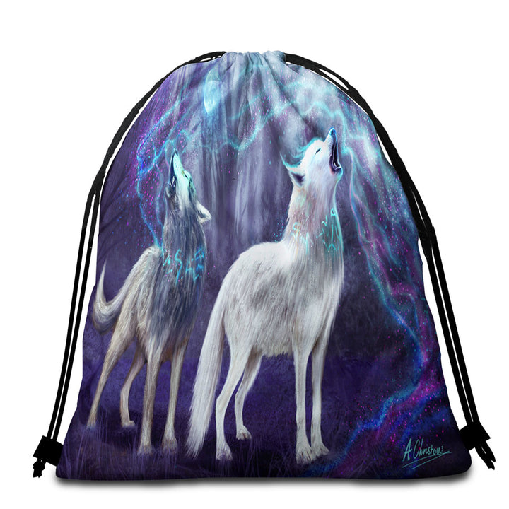 Cool Fantasy Wildlife Wolves Beach Towel Pack