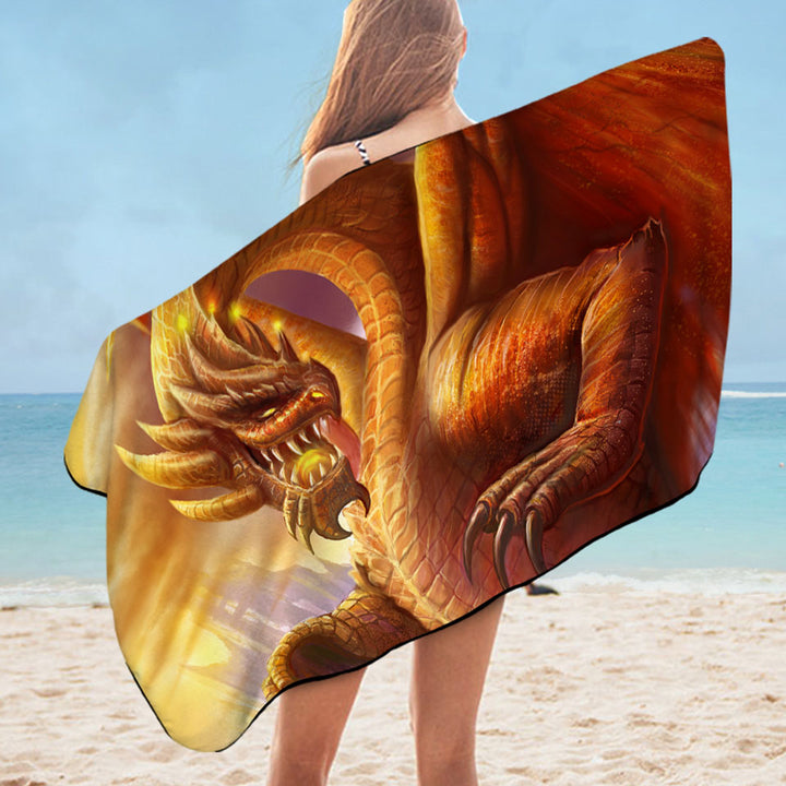 Cool Fiction Artwork Pool Towels Titan Dragon