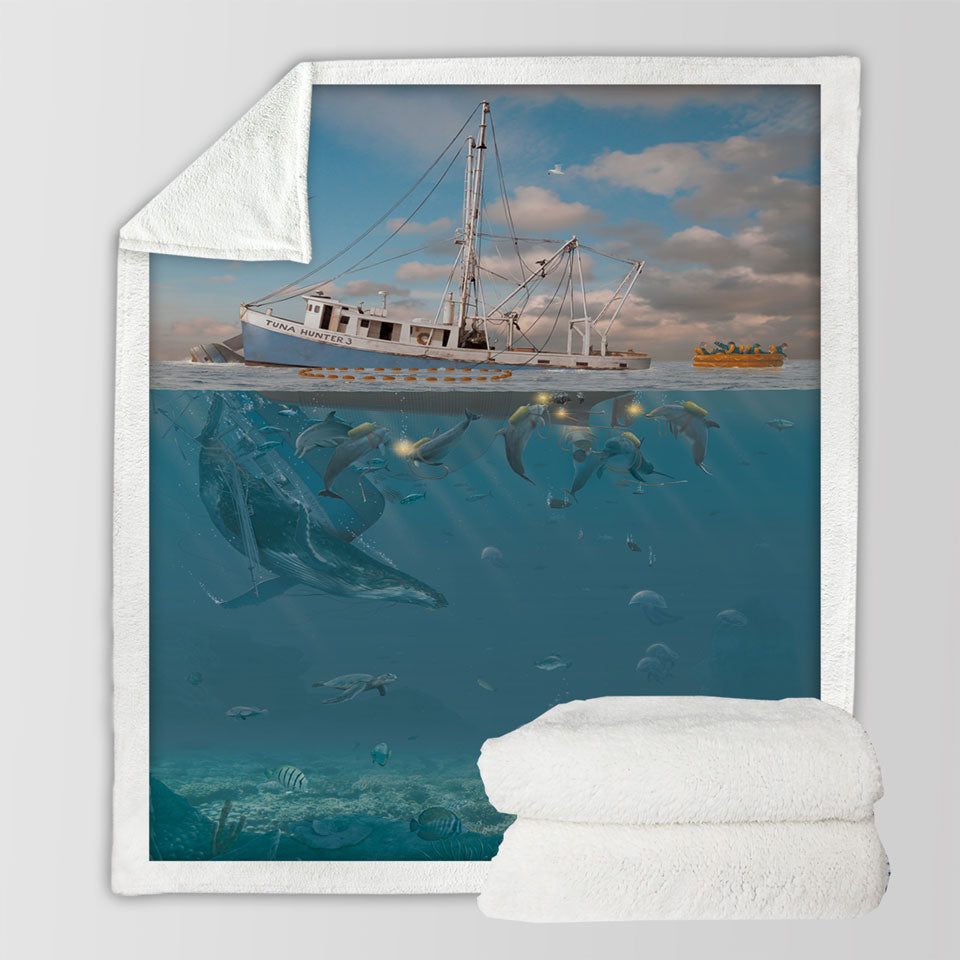 products/Cool-Fiction-Ocean-Art-Rage-of-the-Dolphin-Sherpa-Blanket