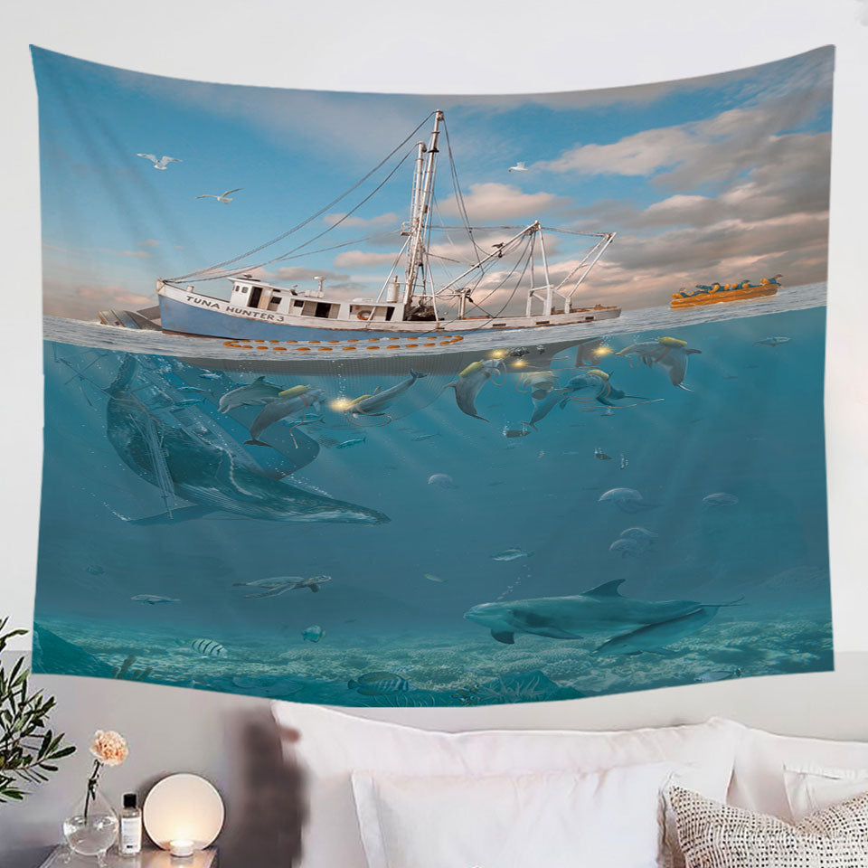 Cool-Fiction-Ocean-Art-Rage-of-the-Dolphin-Tapestry