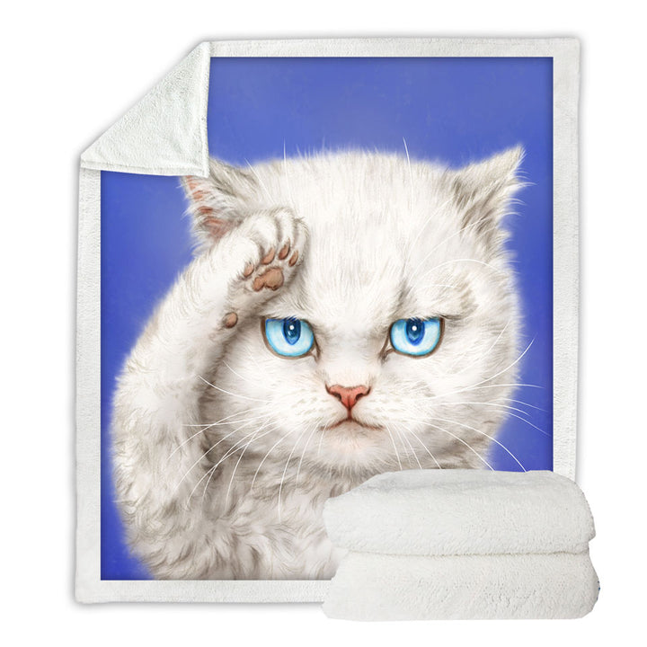 Cool Fleece Blankets Yes Sir Funny Cats Drawings Obedient Kitten