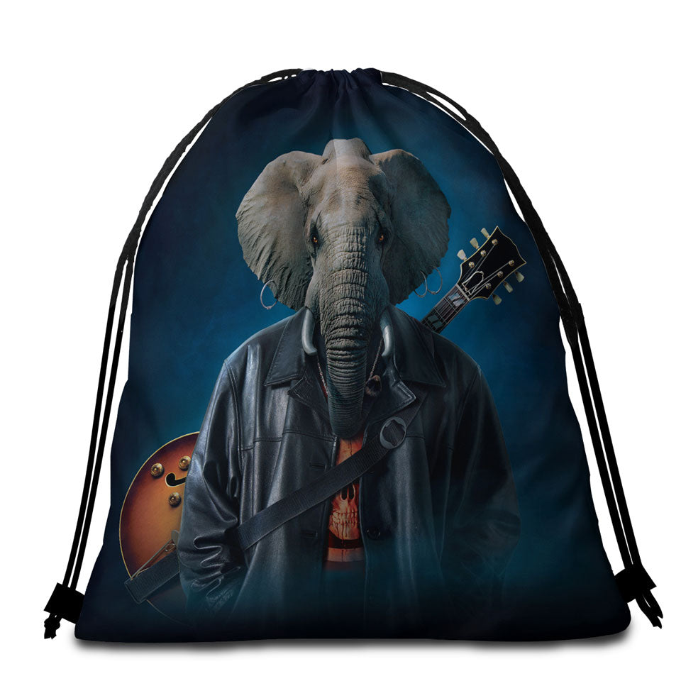 Cool Funny Beach Bags and Towels Art Elephice Cooper Elephant