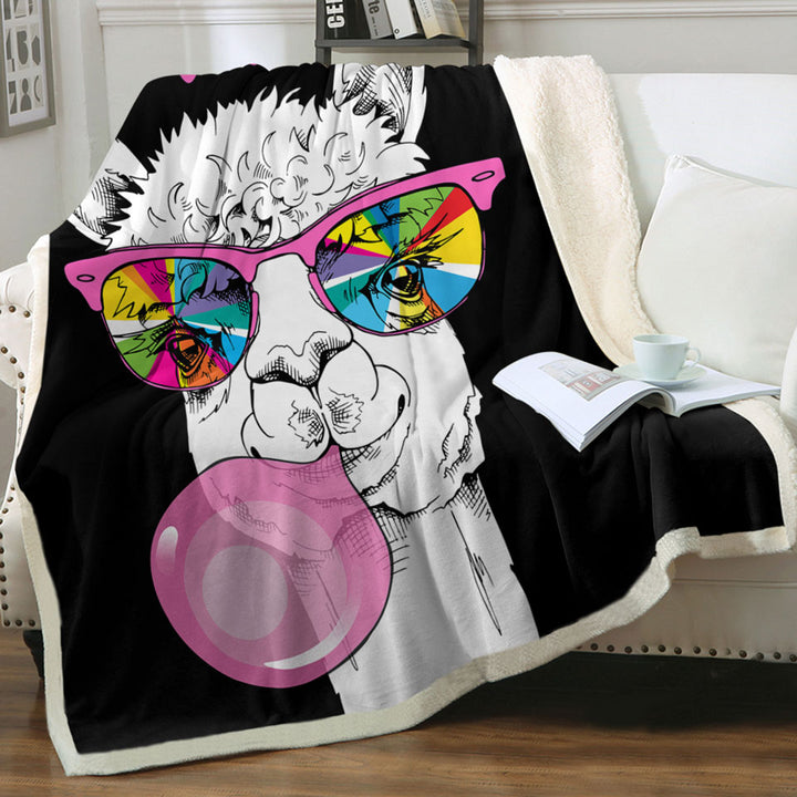 Cool Funny Llama Throw Blanket