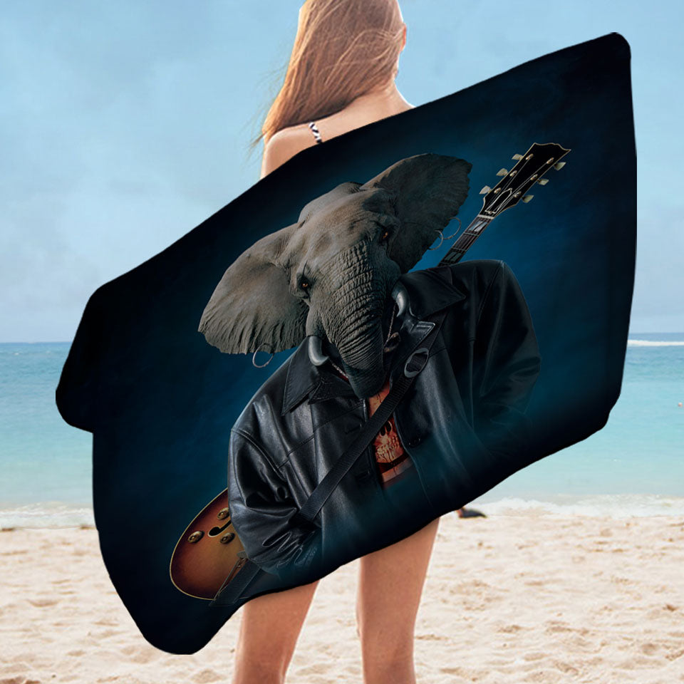 Cool Funny Microfibre Beach Towels Art Elephice Cooper Elephant