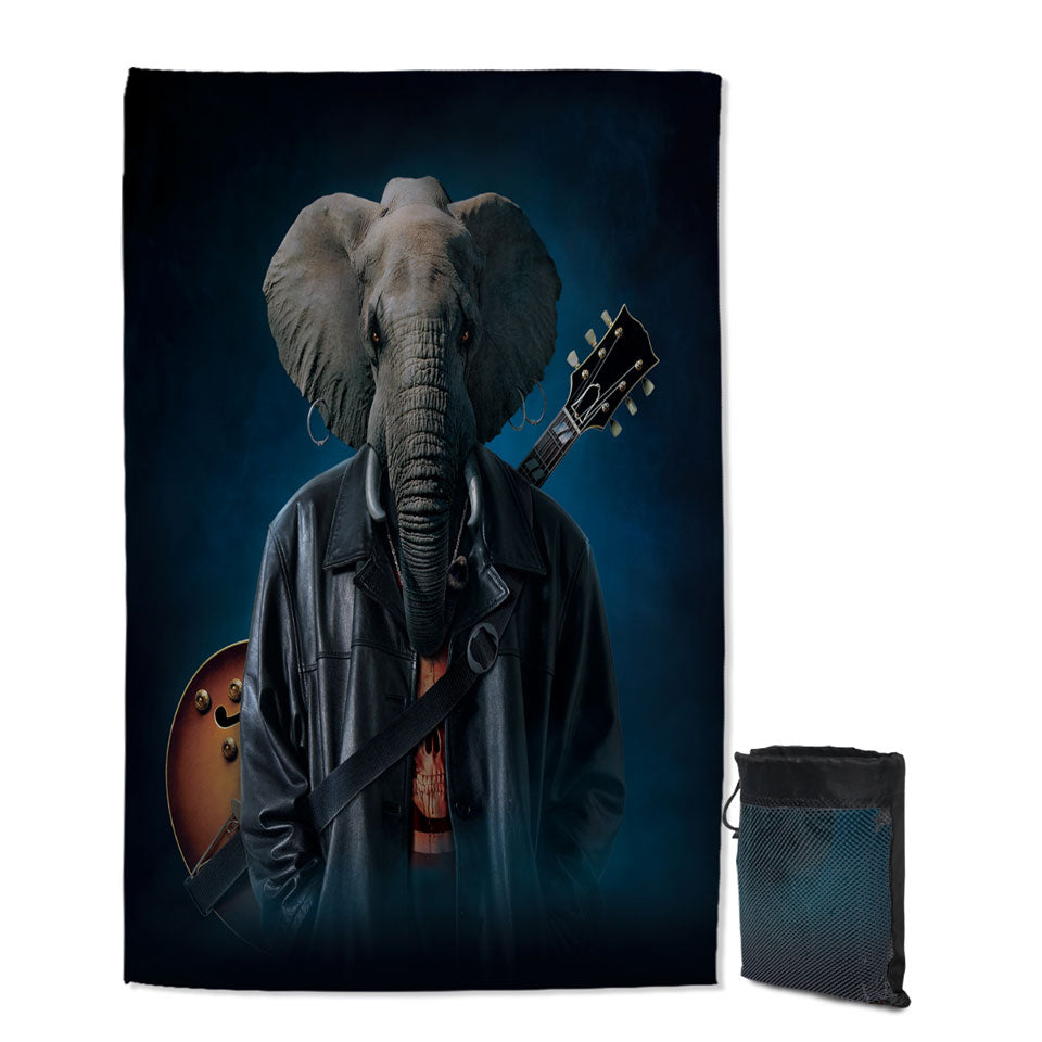 Cool Funny Quick Dry Beach Towel Art Elephice Cooper Elephant