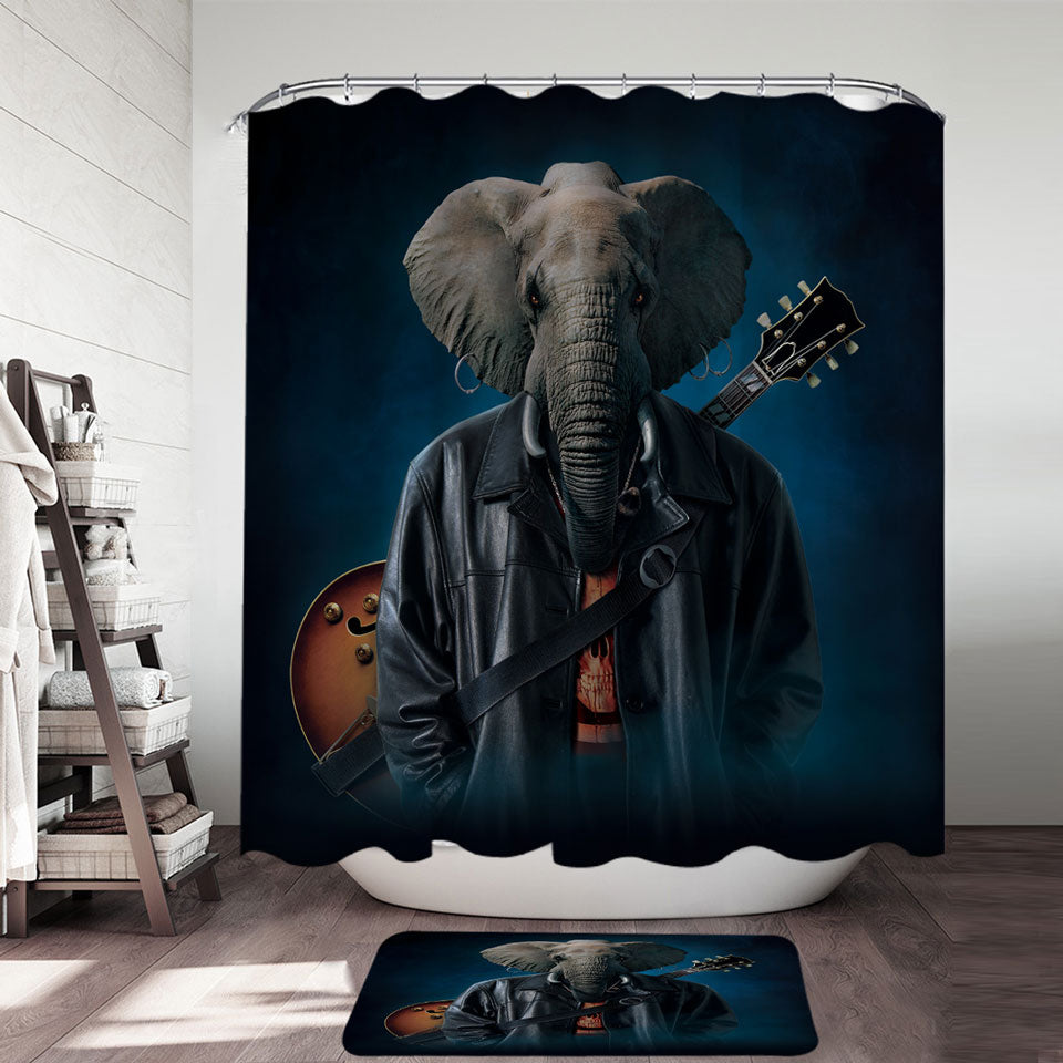 Cool Funny Shower Curtains Art Elephice Cooper Elephant