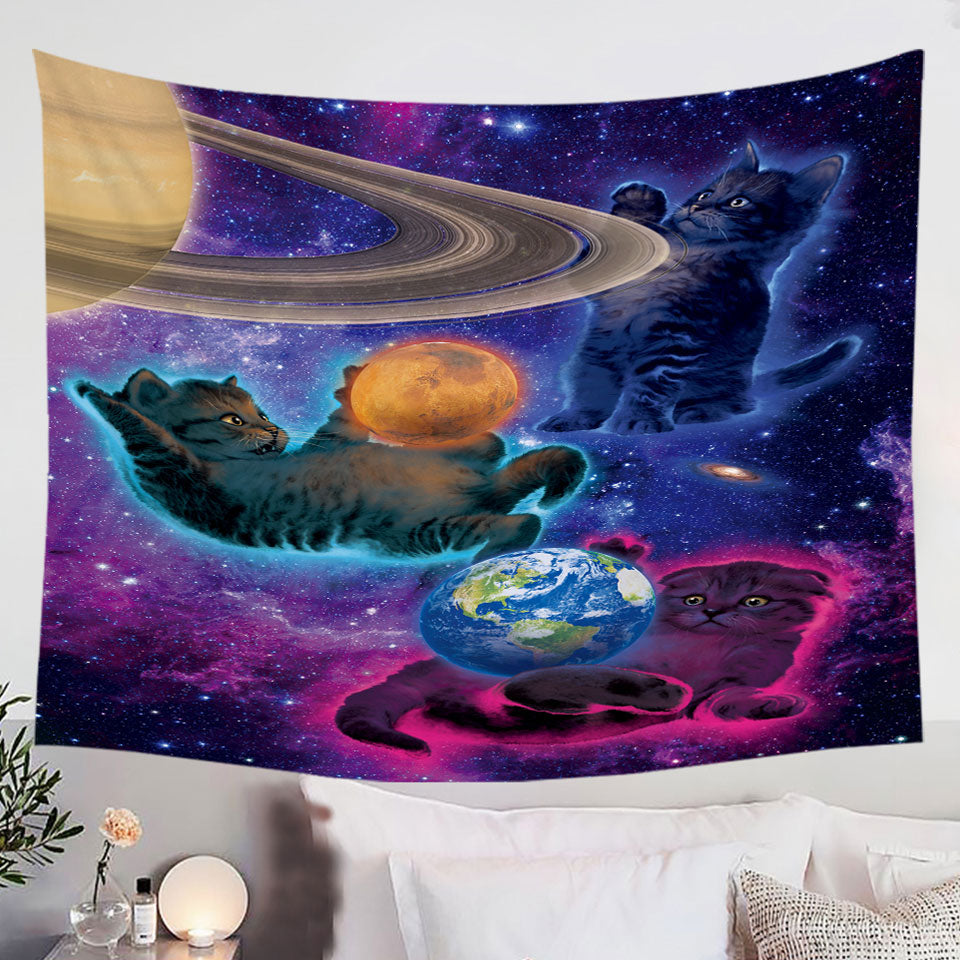 Cool-Funny-Tapestry-Space-Art-Cosmic-Kittens-Cats-Wall-Decor