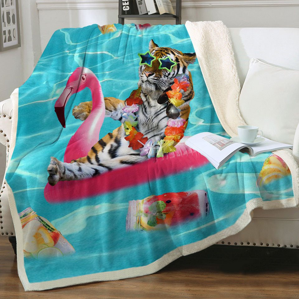 products/Cool-Funny-Throws-Vacation-Tiger-on-Flamingo-Floatie