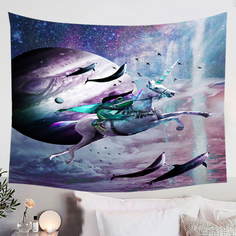 Cool-Funny-Wall-Decor-Crazy-Art-Epic-Frog-Riding-Unicorn-in-Space