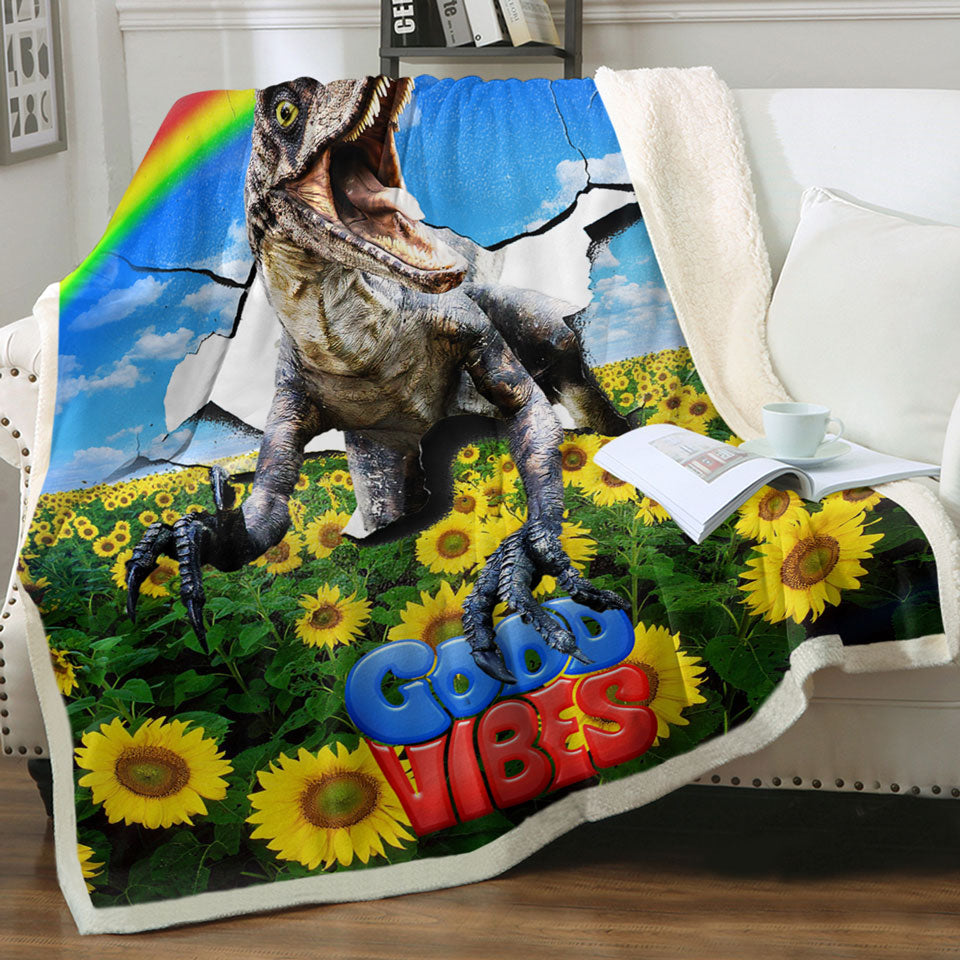 products/Cool-Good-Vibes-Rainbow-Sunflower-Field-and-Raptor-Dinosaur-Throws
