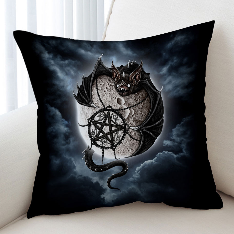 Cool Gothic Cushion Bat Art Full Moon Cushion Covers