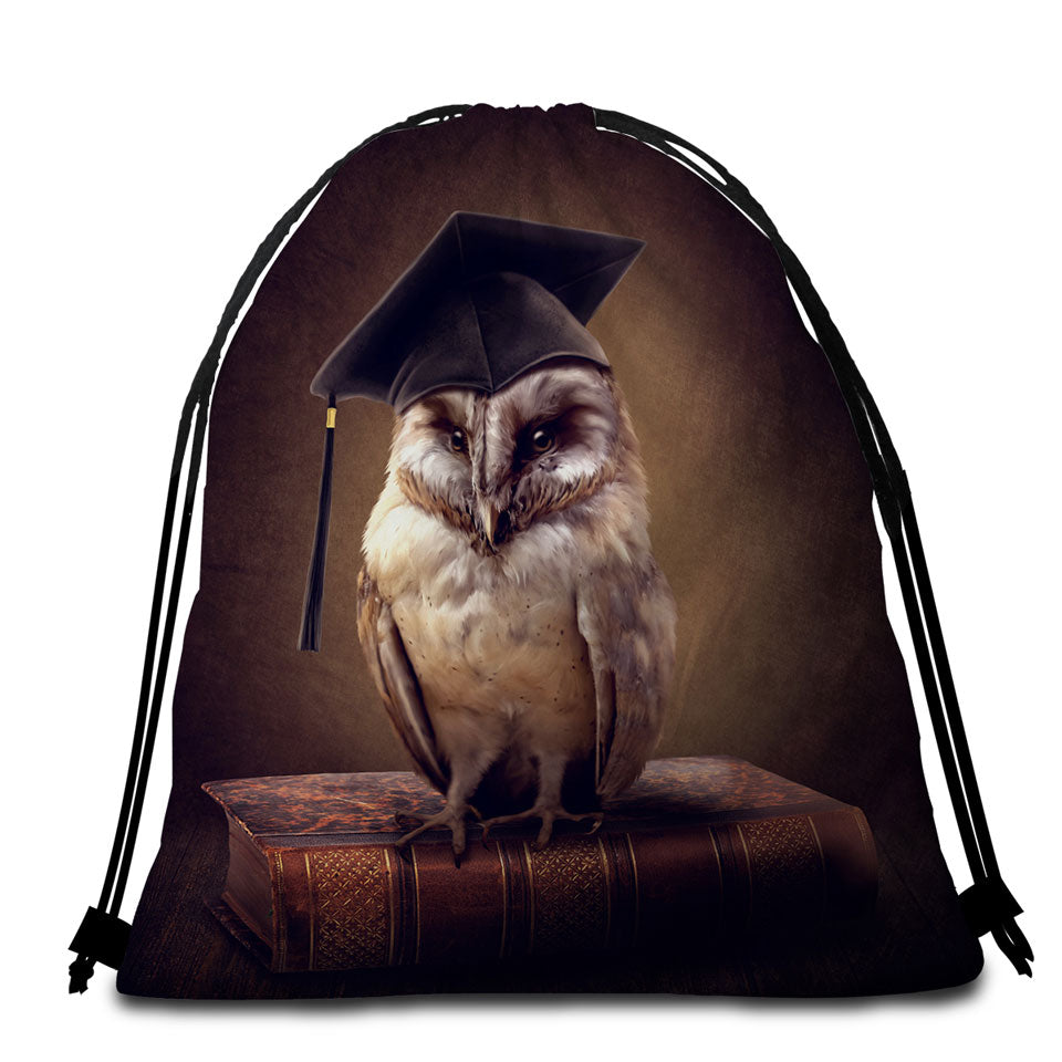 Cool Graduated Owl Beach Towel Bag