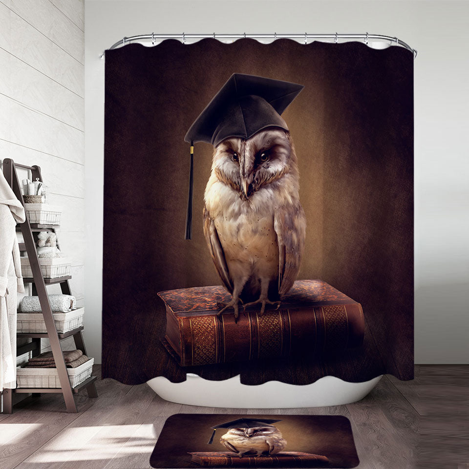 Cool Graduated Owl Shower Curtain