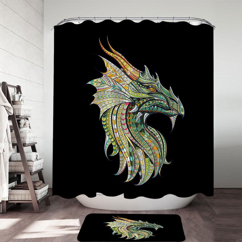 Cool Green Dragon Shower Curtains
