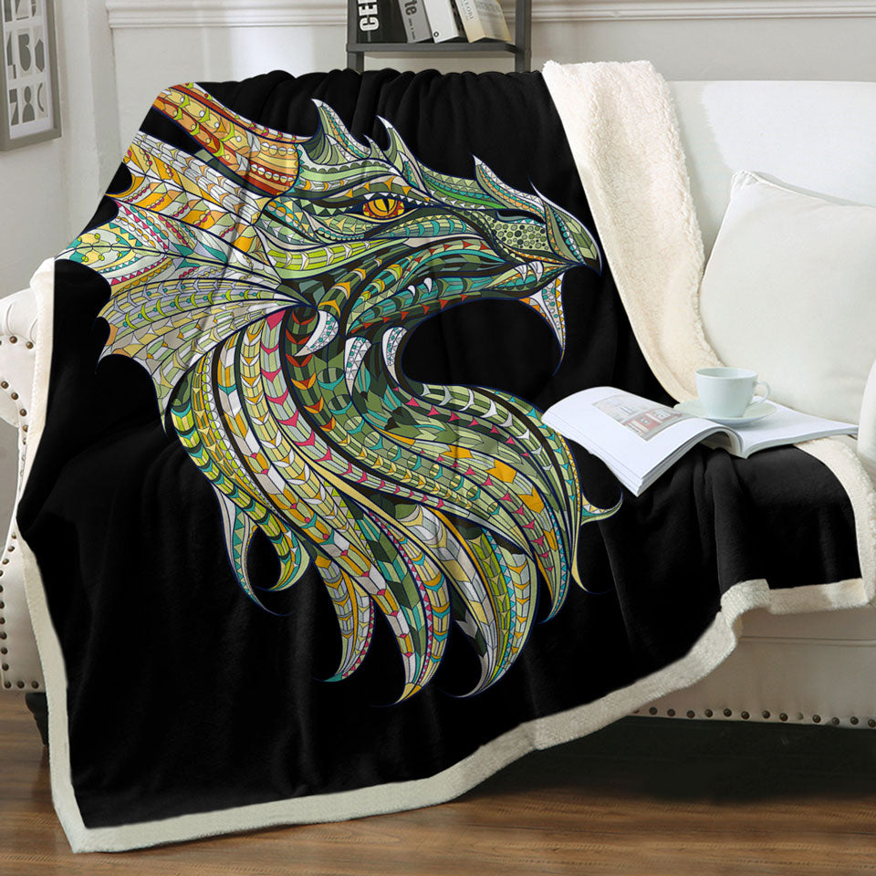 Cool Green Dragon Throws